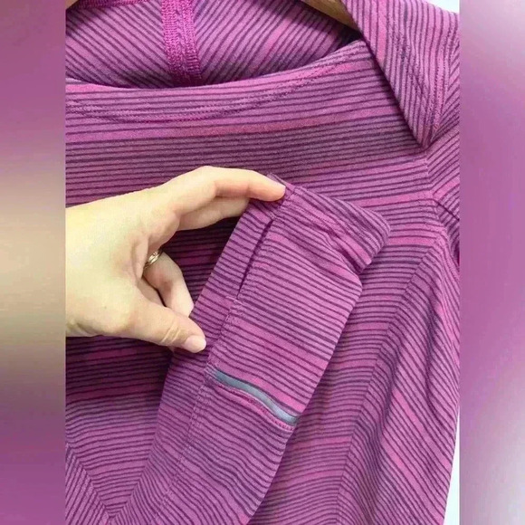 Lululemon Kanto Catch Me Long Sleeve Rulu Top Purple Stripe Size small - Picture 2 of 10